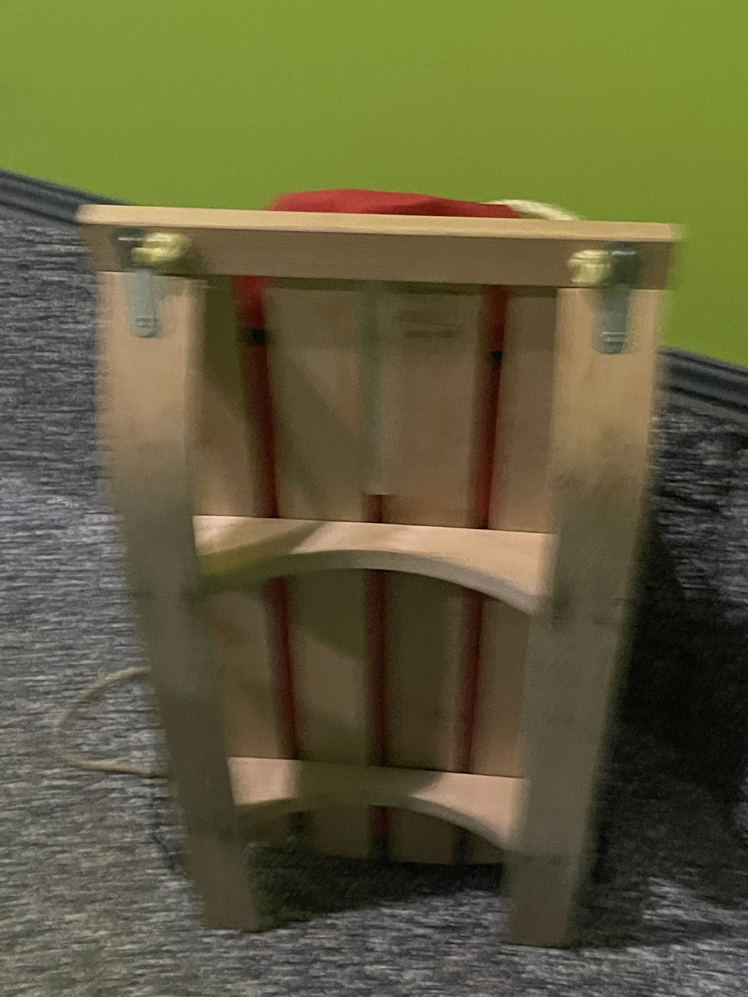 Wooden Sled with Red Padded Seat - photo 2