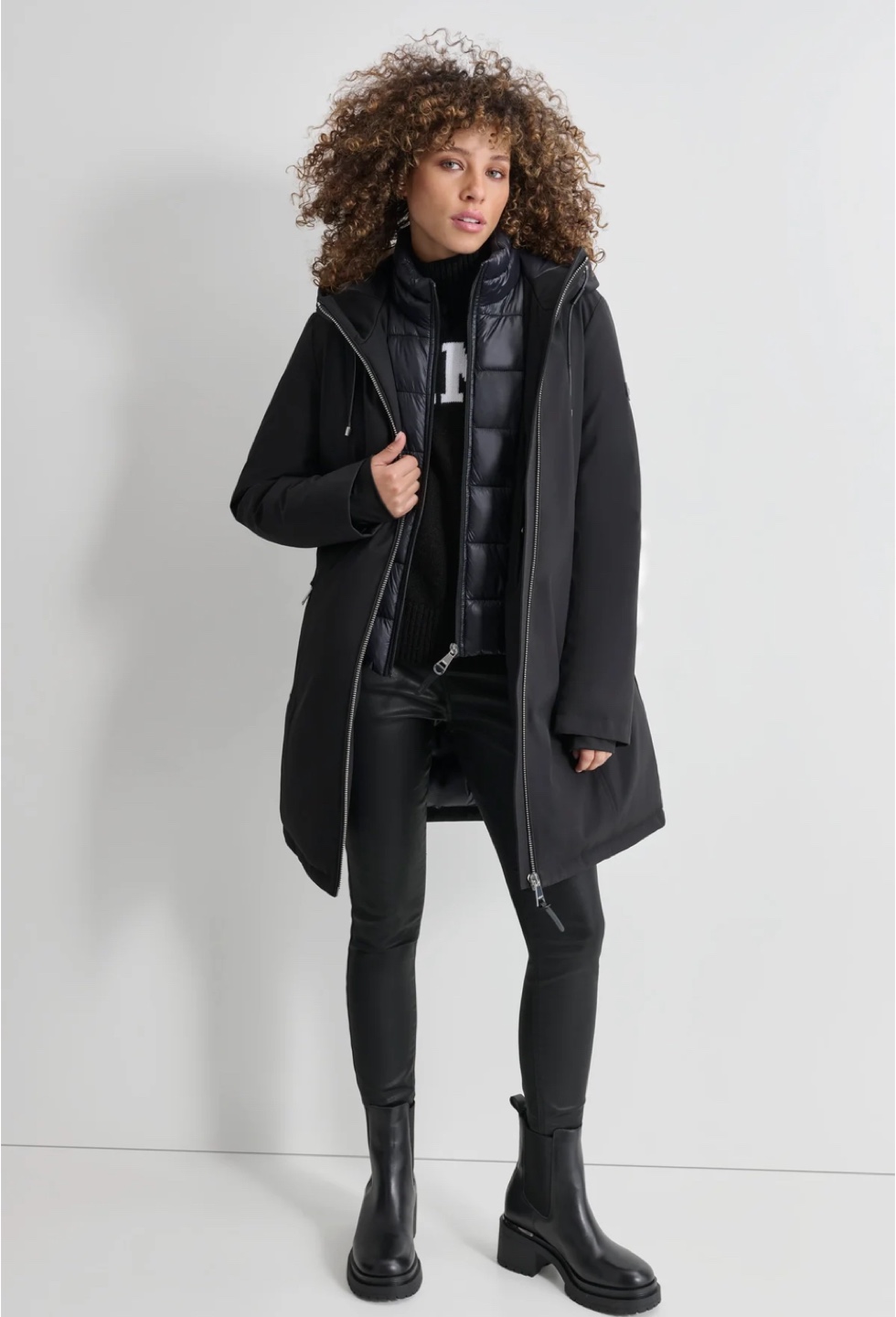Women's Black Softshell Jacket with Inner Vest - photo 4