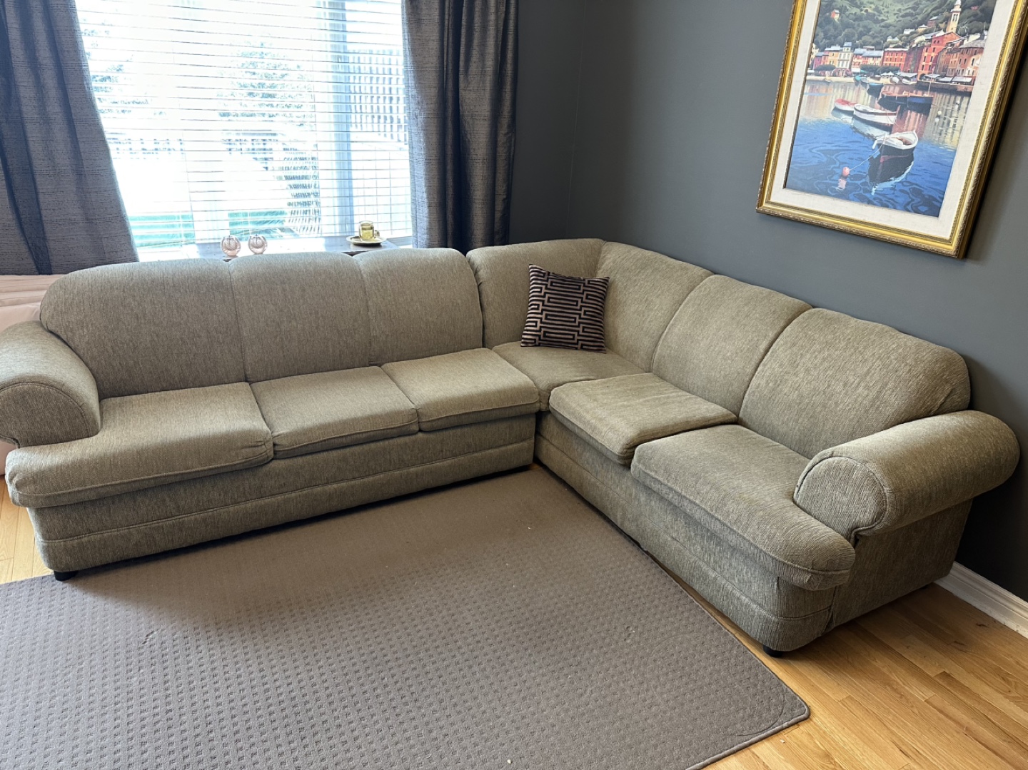 Beige Sectional Sofa Bed - photo 4