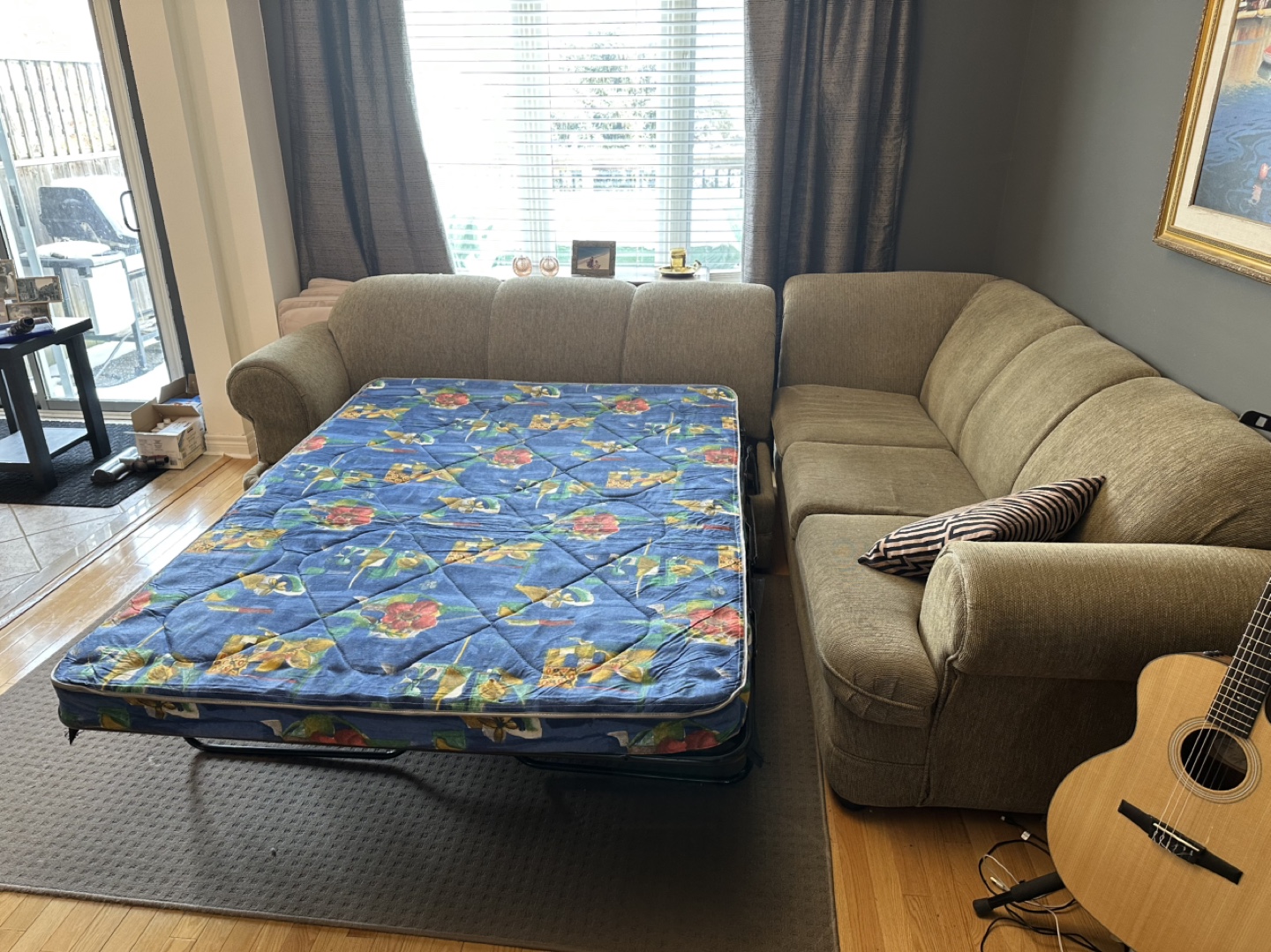 Beige Sectional Sofa Bed - photo 2