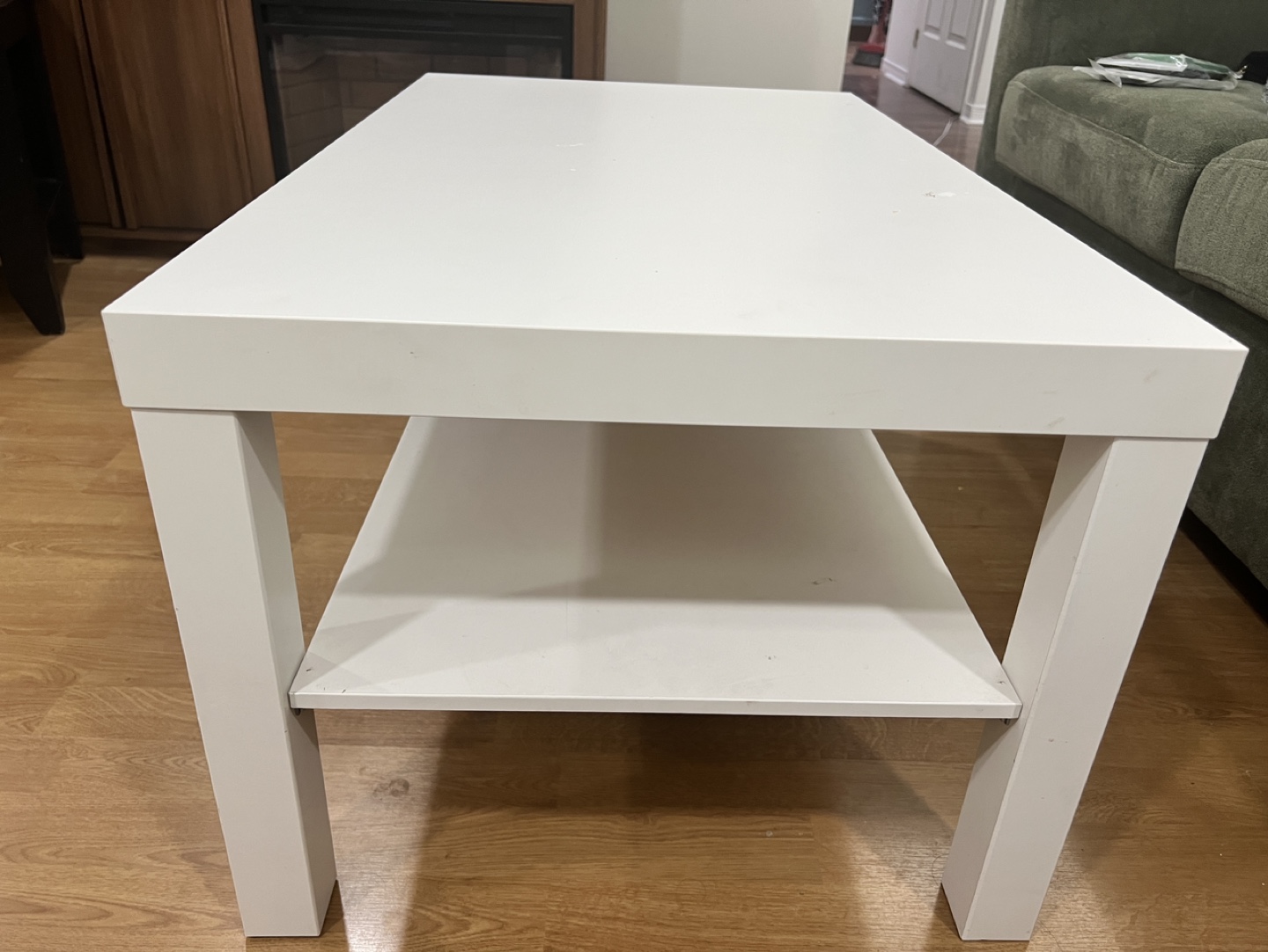 White Coffee Table with Shelf - photo 2