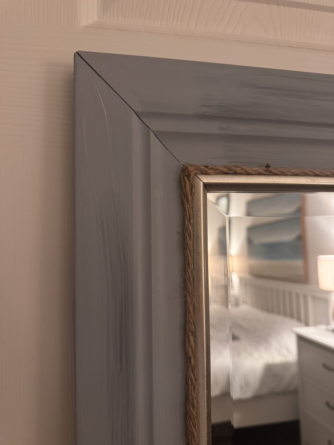 Full-Length Grey Mirror with Rope Trim - photo 2
