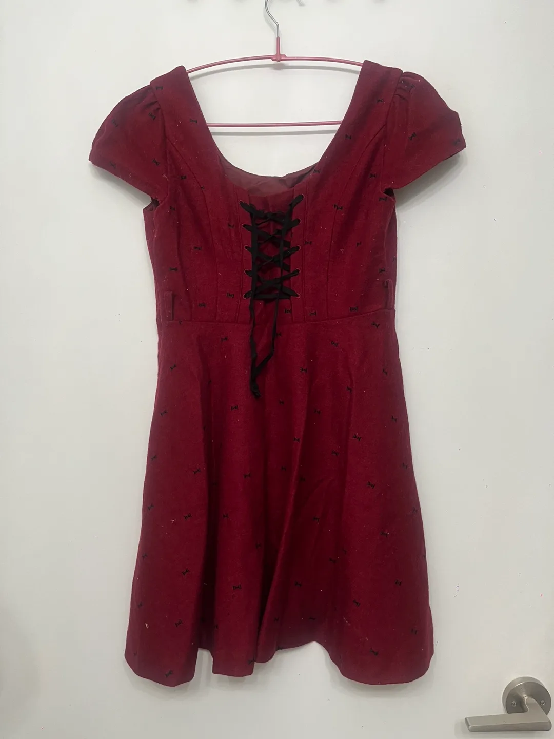 Dark Red Bow Dress image indicator(2)