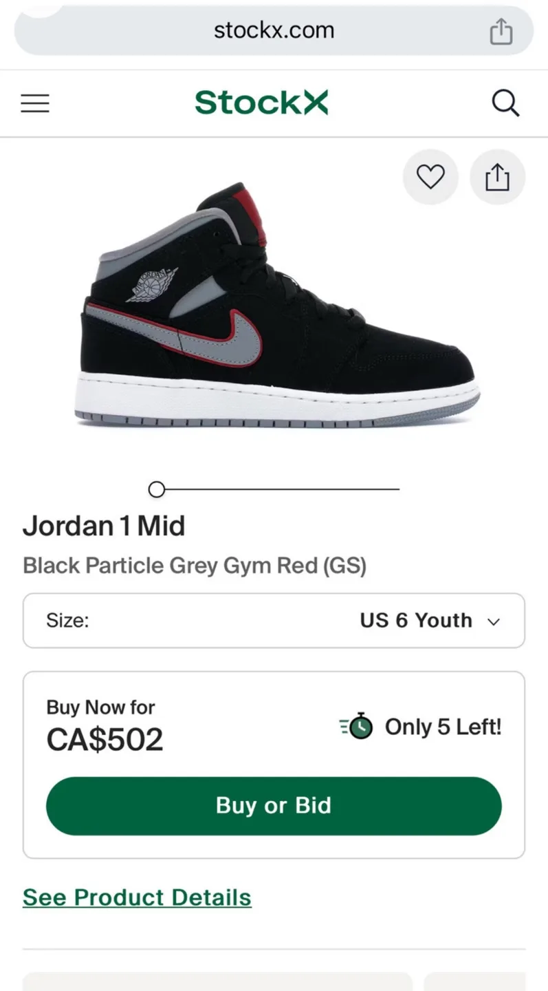 Air Jordan 1 Mid Black and Particle Grey image indicator(9)