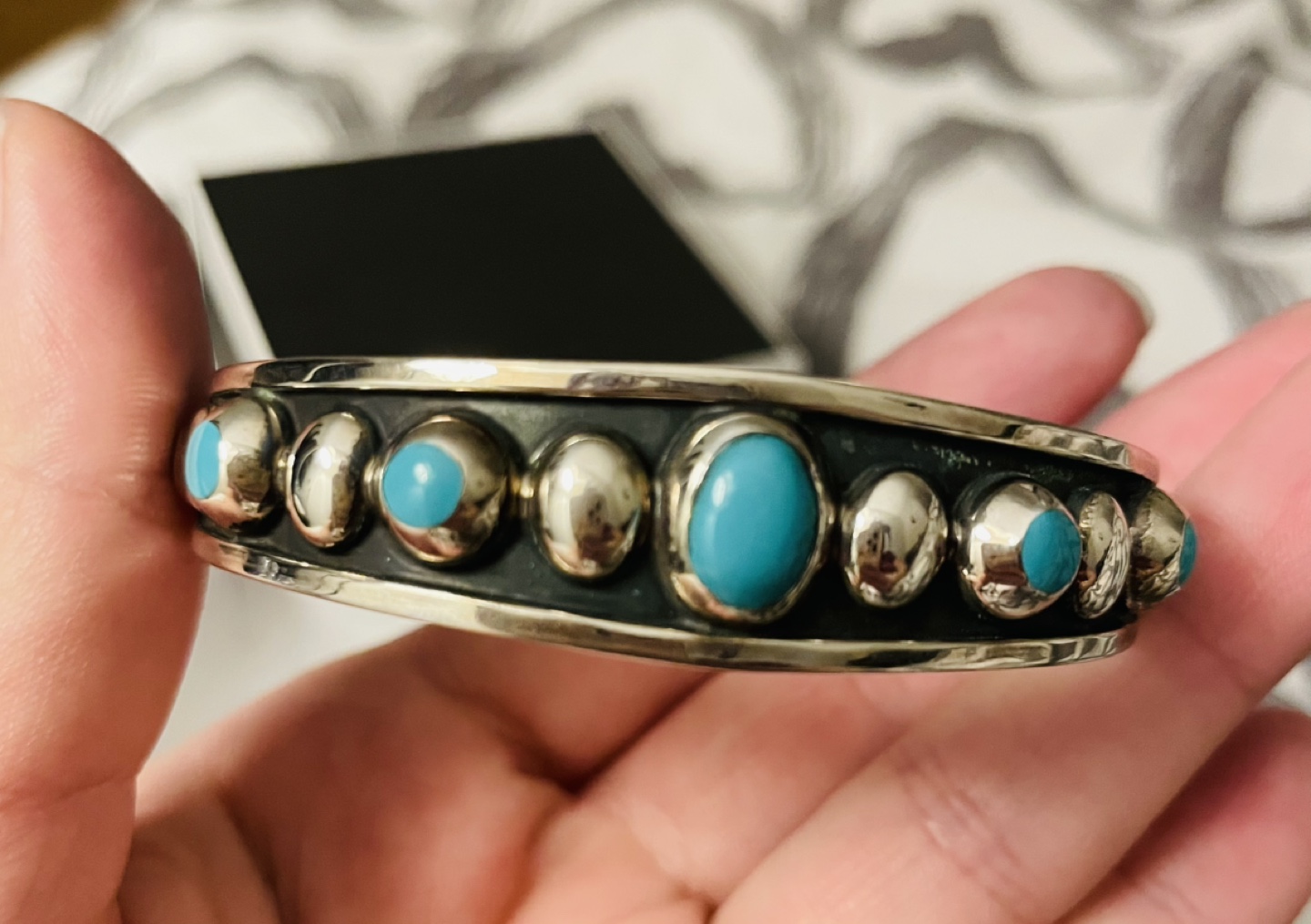 Silver Turquoise Cuff Bracelet - photo 3
