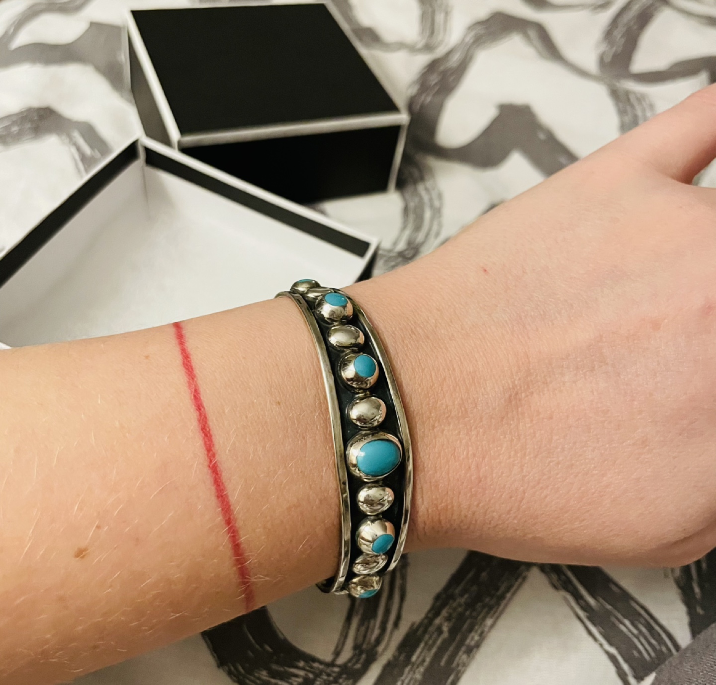 Silver Turquoise Cuff Bracelet - photo 2