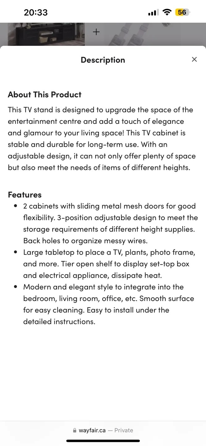 Black wood TV Stand/ Media Unit w/ barn doors image indicator(6)