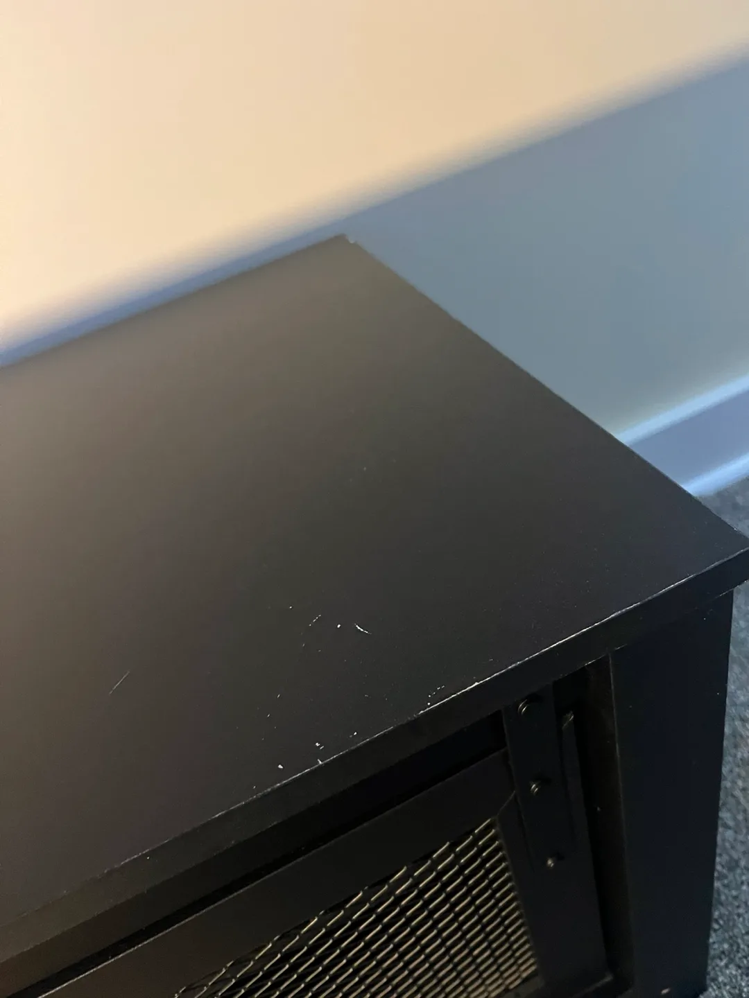 Black wood TV Stand/ Media Unit w/ barn doors image indicator(8)