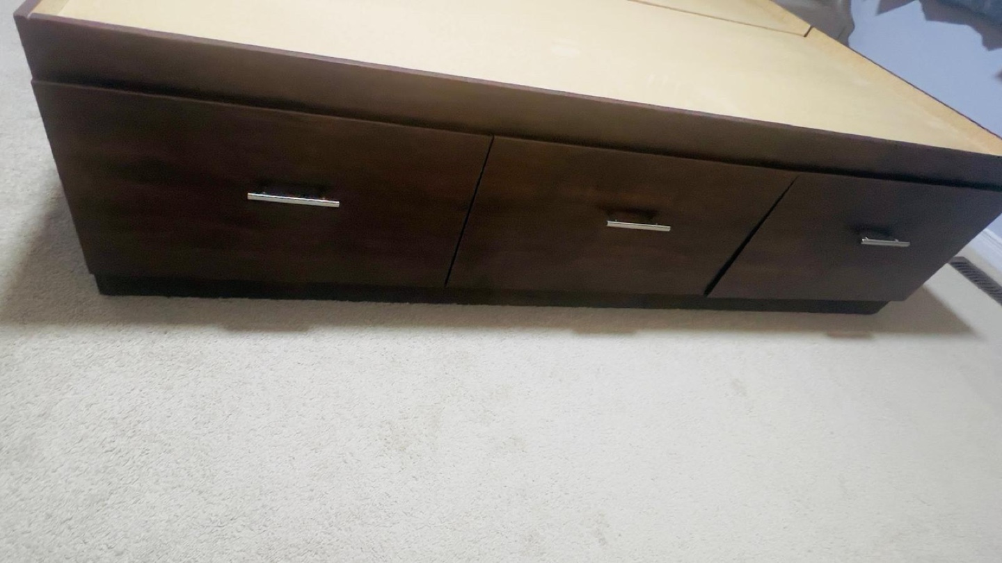 King Size Storage Bed with Headboard , night stand and mattress - photo 4