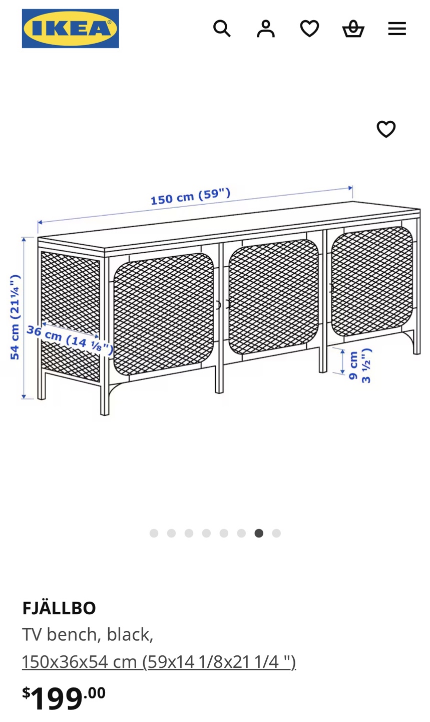 IKEA FJÄLLBO TV Bench - Black - photo 2