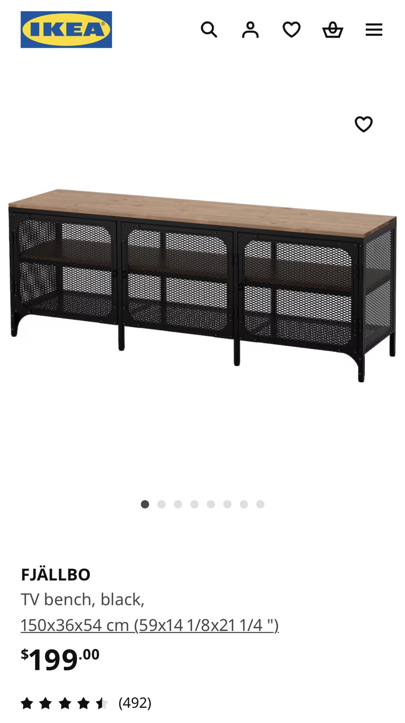 IKEA FJÄLLBO TV Bench - Black