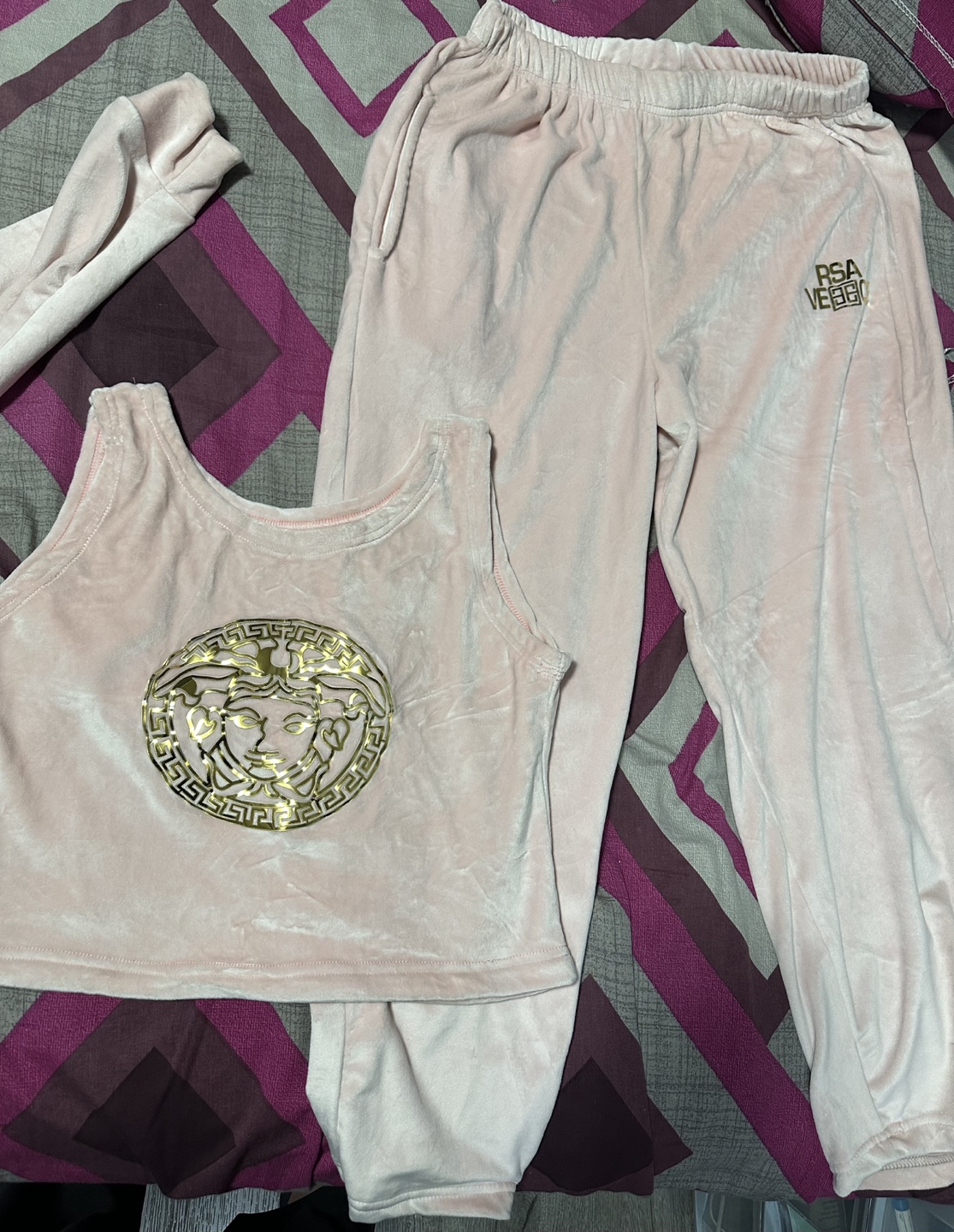 Light Pink  Tracksuit Set - Zip-Up Hoodie, Tank Top & Joggers - photo 2
