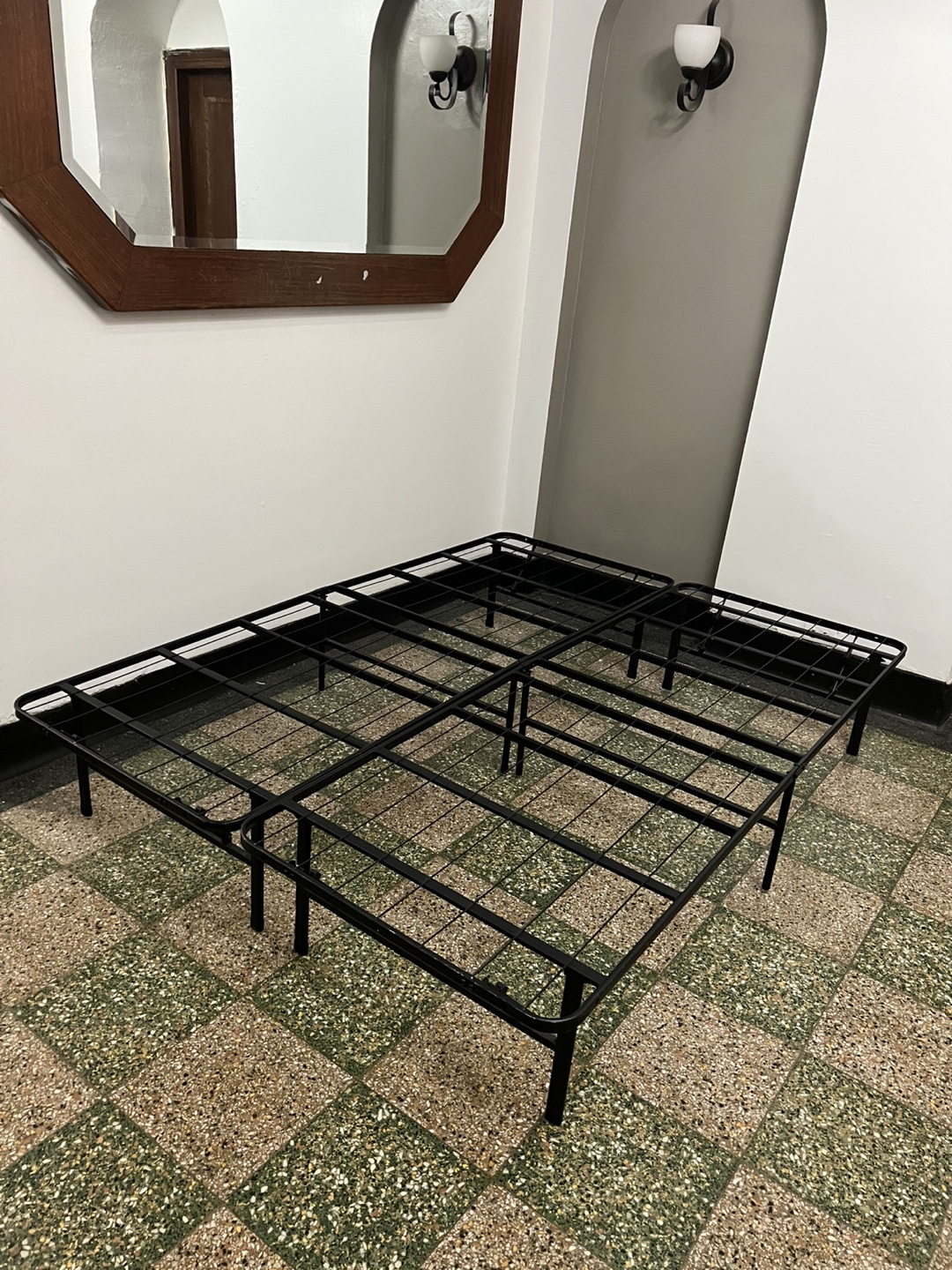 Black Metal Full-Size Bed Frame