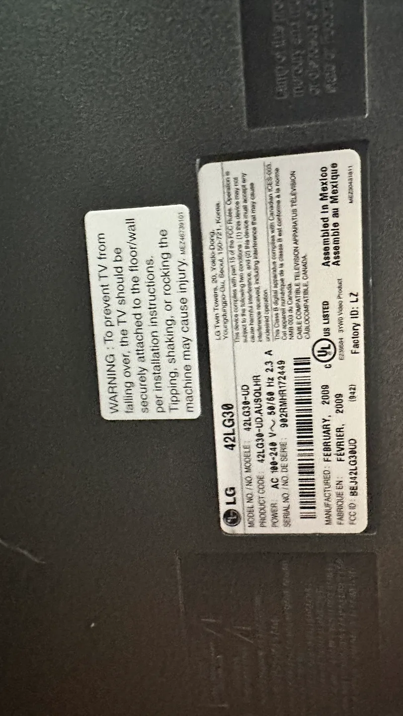 42” plasmsa HD Flatscreen TV image indicator(3)