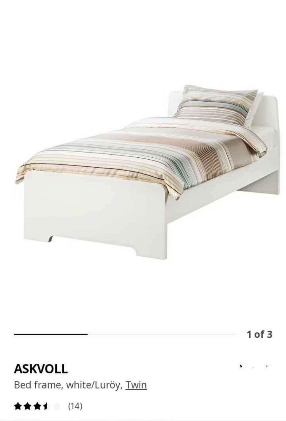ASKVOLL Bed Frame Twin-White
