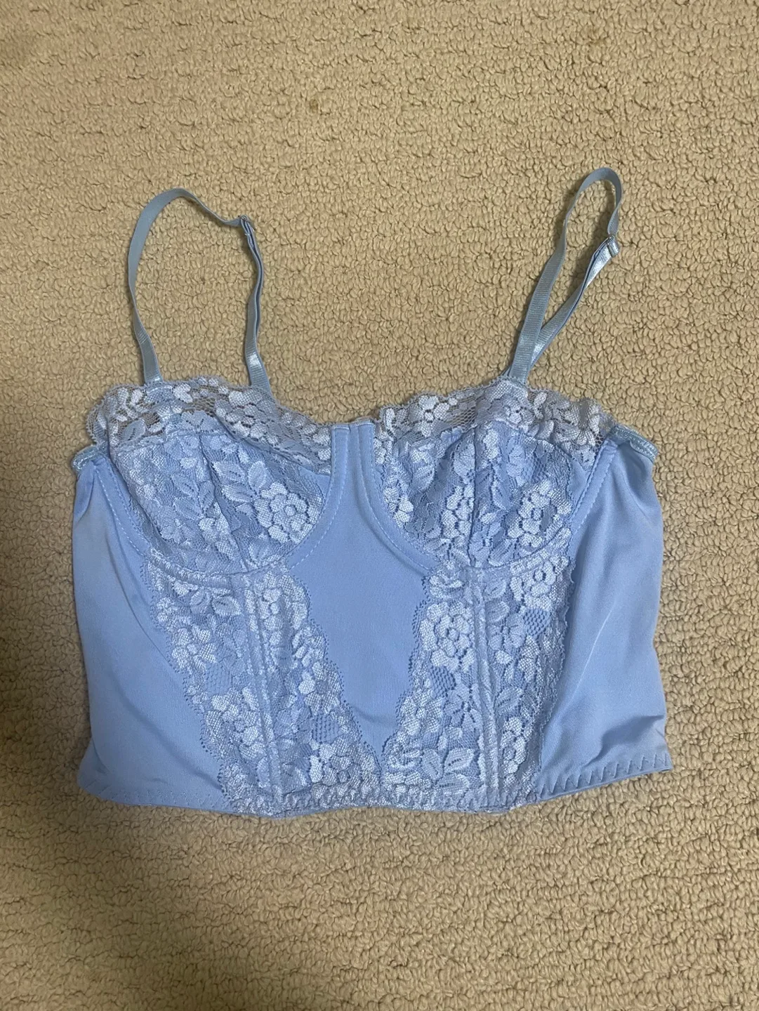 Lace Blue Bralette Crop Top image indicator(2)