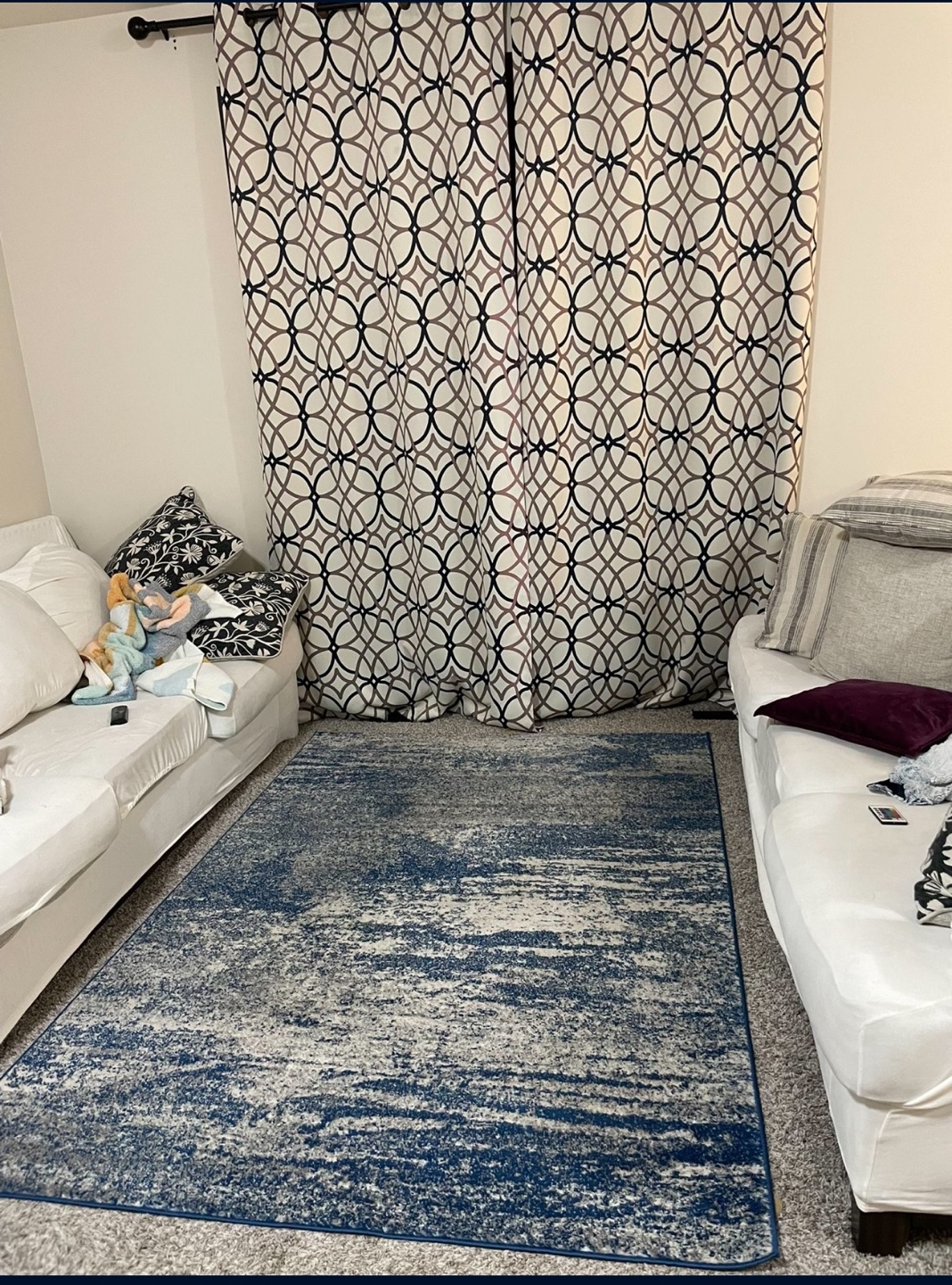 Navy and Ivory Area Rug