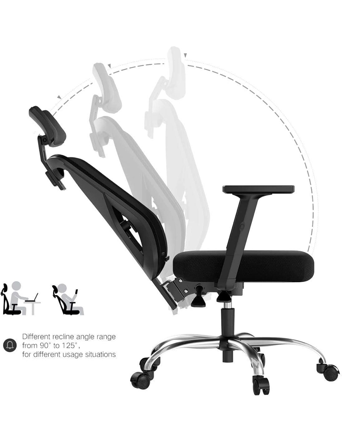 Ergonomic Office Chair - Adjustable Height Armrests and Recline - photo 2