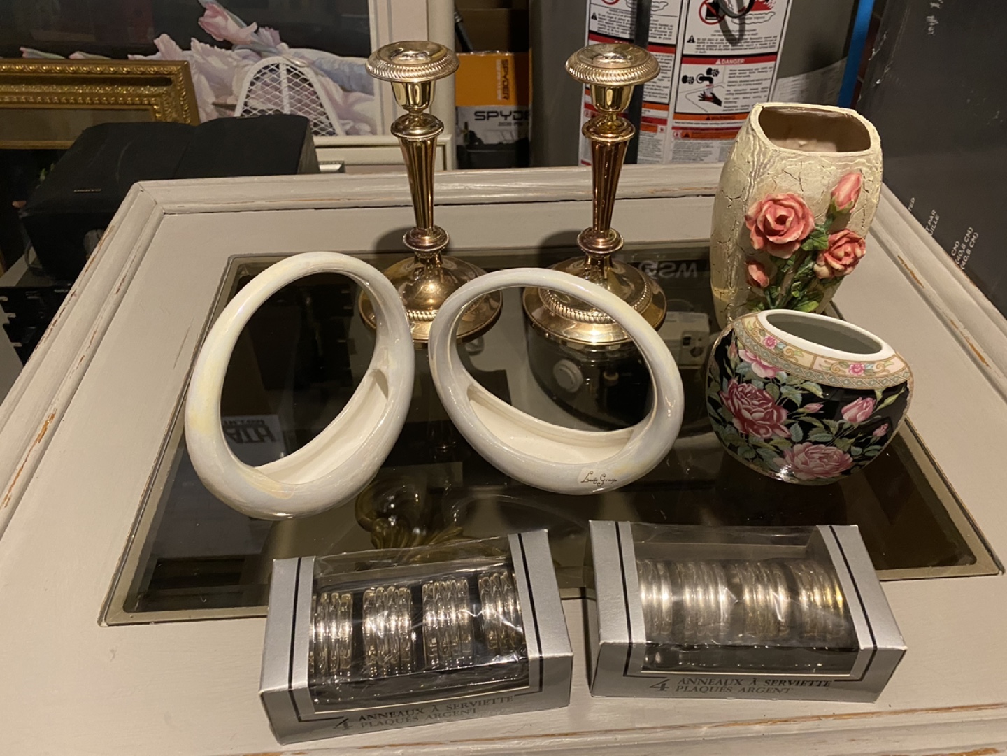 Vintage Decor Bundle: Candlesticks, Vases, Napkin Rings