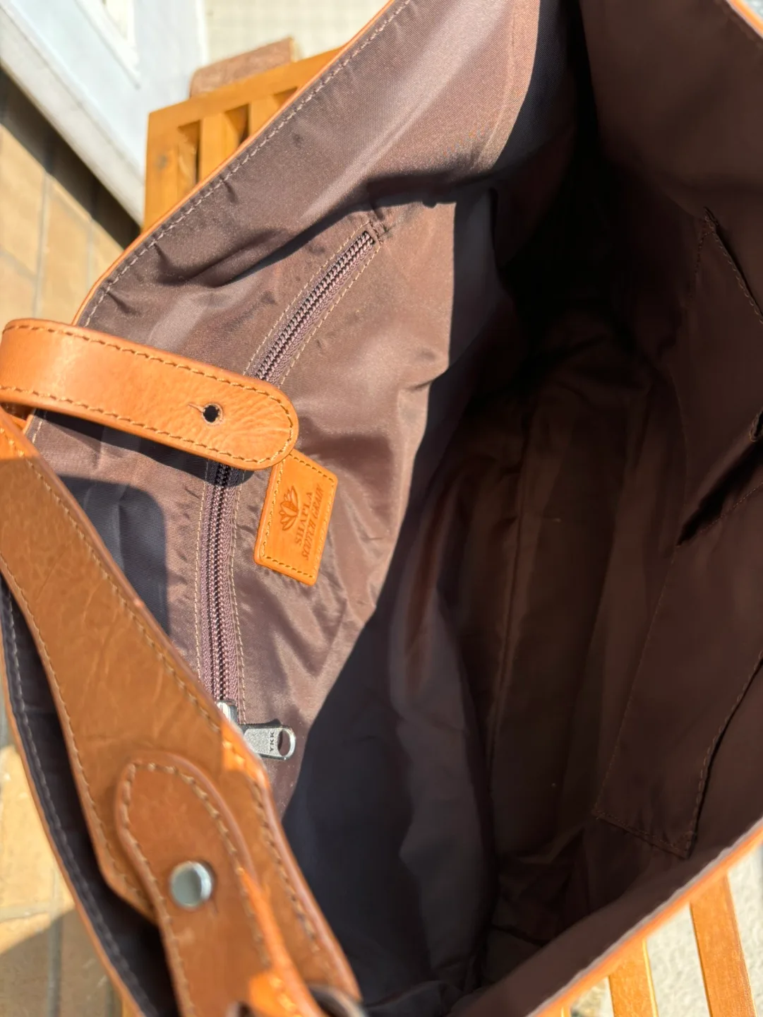 #Freecycle Brown Leather Tote Bag image indicator(6)