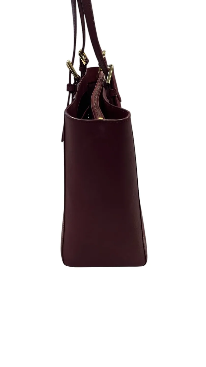 Tory Burch Burgundy Leather Tote Bag image indicator(6)