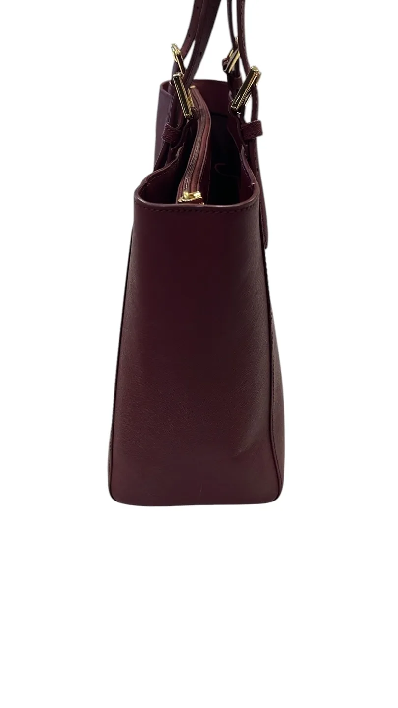 Tory Burch Burgundy Leather Tote Bag image indicator(5)