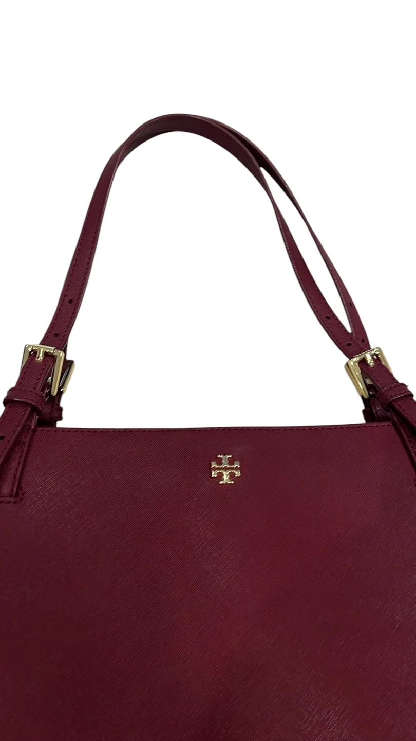 Tory Burch Burgundy Leather Tote Bag image indicator(2)