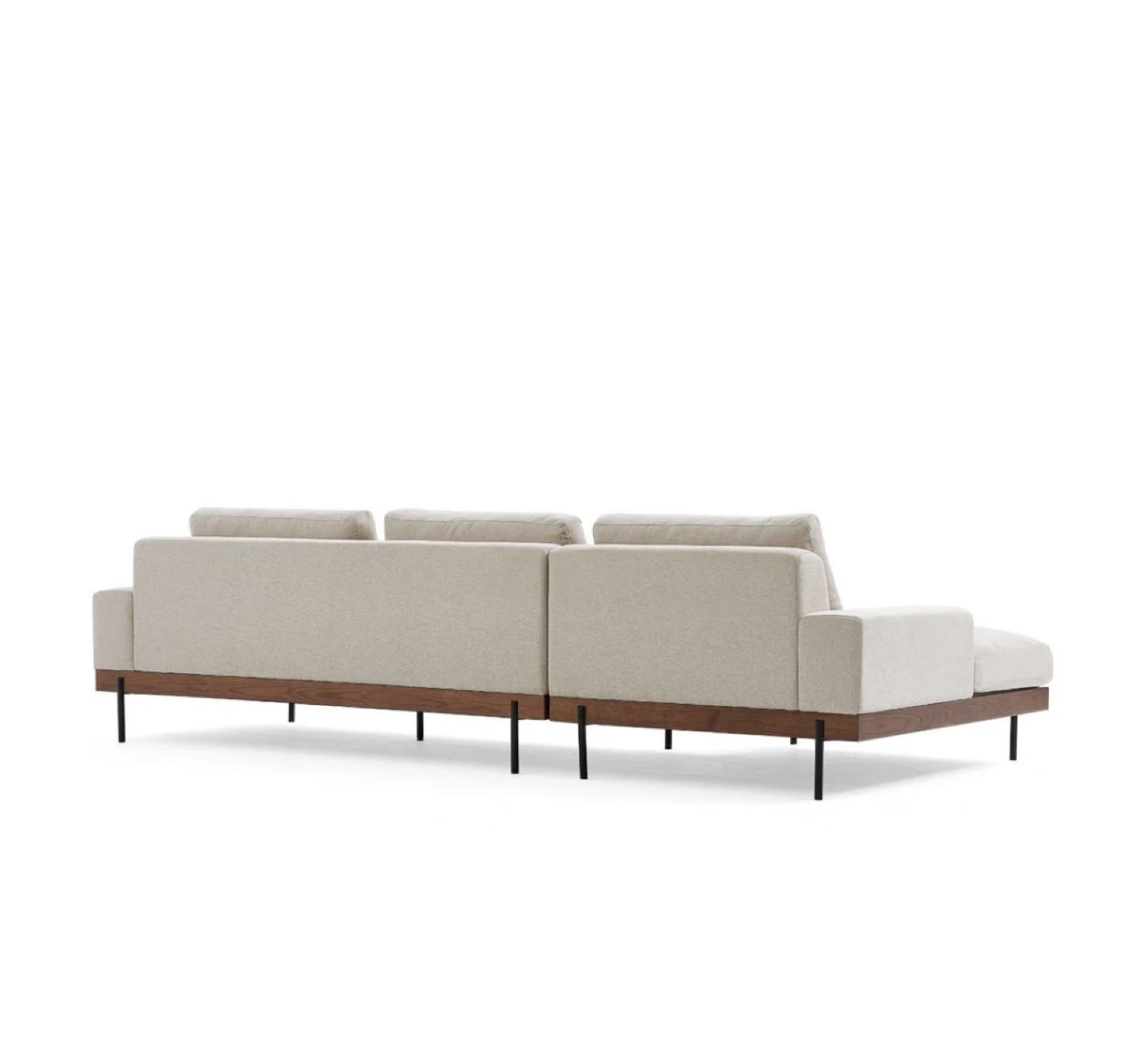 Soho Beige Sectional Sofa with Wood Legs - photo 3