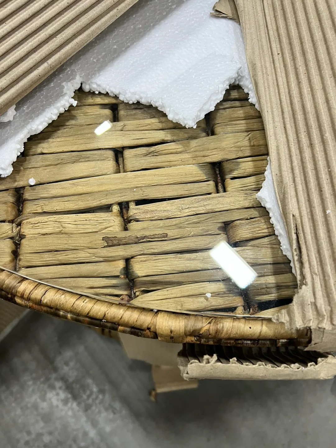 Woven Rattan Coffee Table with Glass Top image indicator(3)