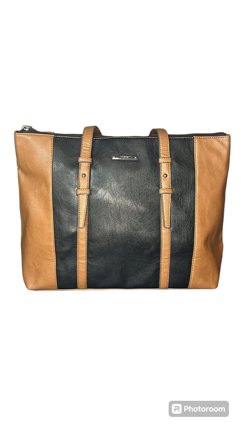 Nine West Black and Tan Tote Bag thumbnail