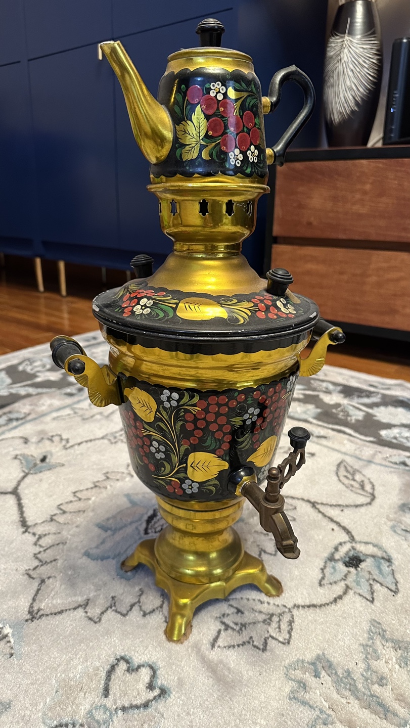 Vintage Russian Electric Samovar with Kettle