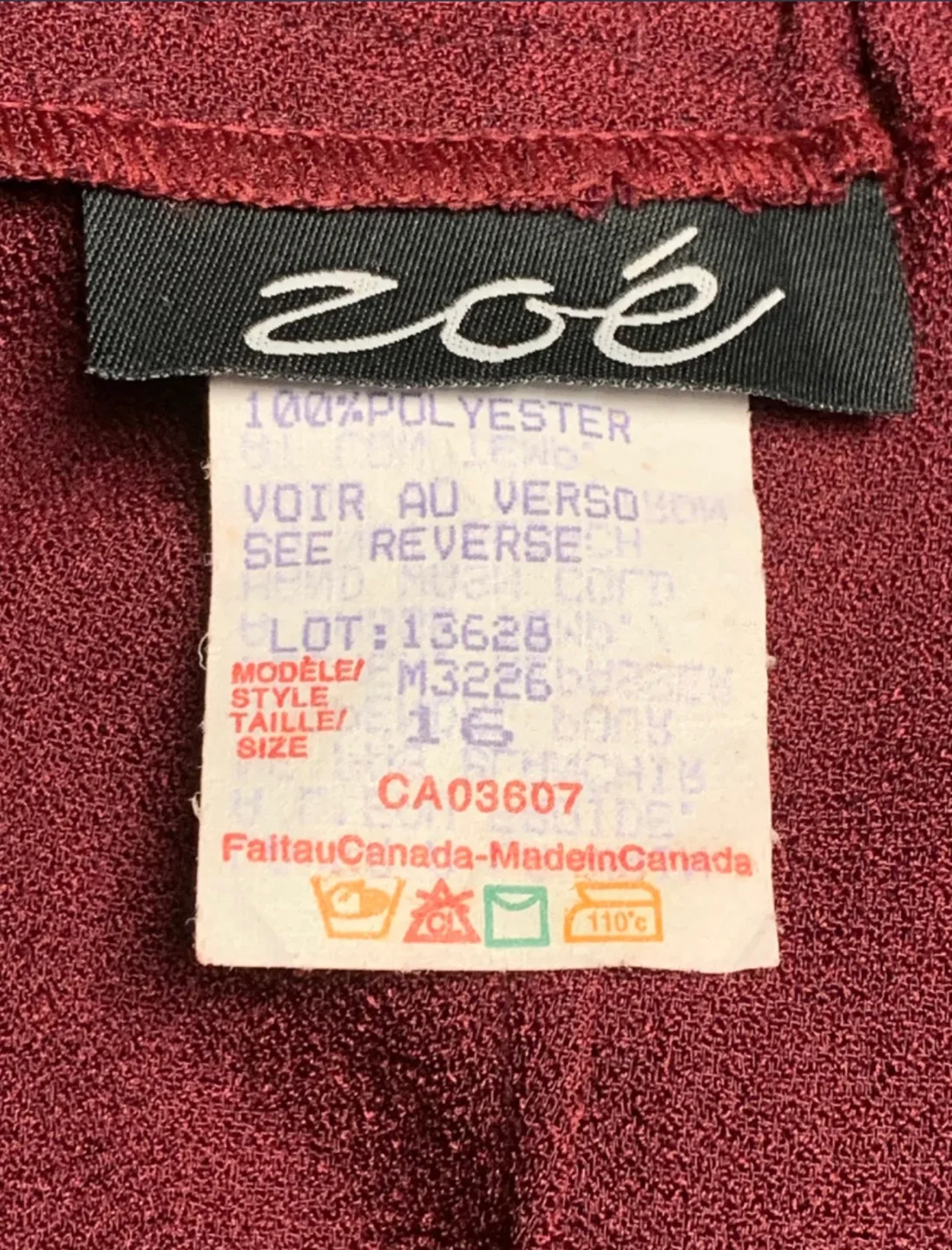 Zoé Women's Burgundy Skirt Suit Size 16 image indicator(5)