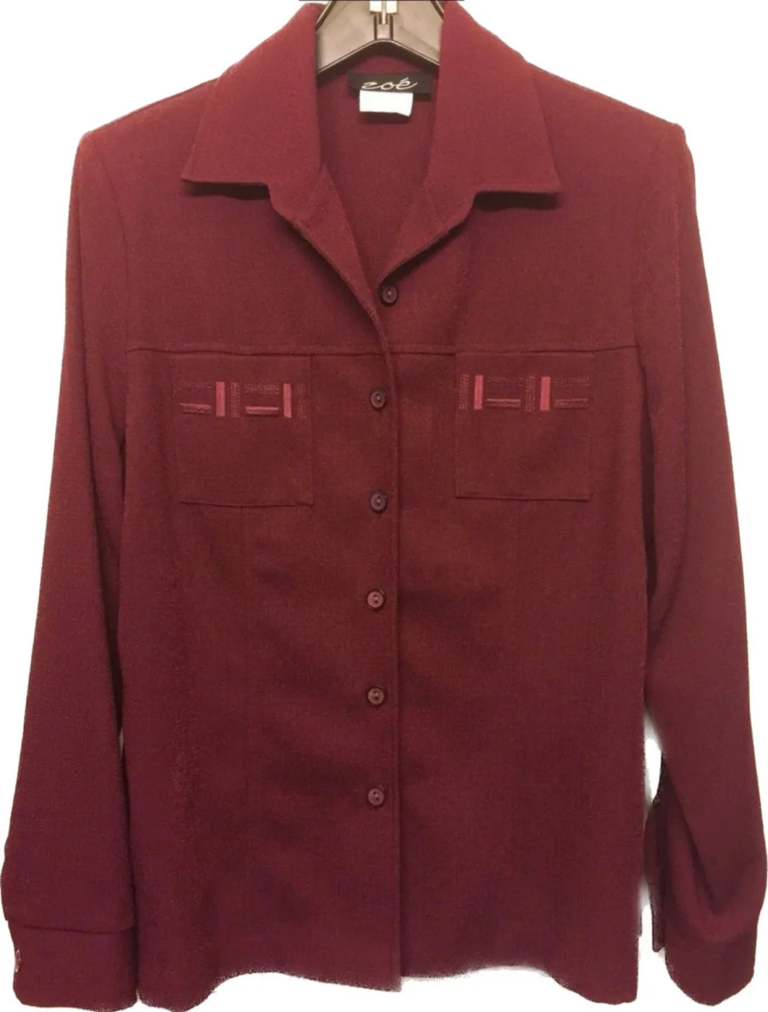 Zoé Women's Burgundy Skirt Suit Size 16 image indicator(4)