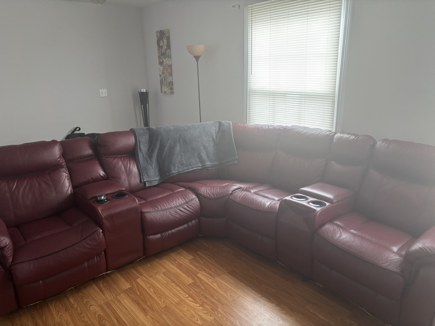 Dark Red Leather Sectional Sofa