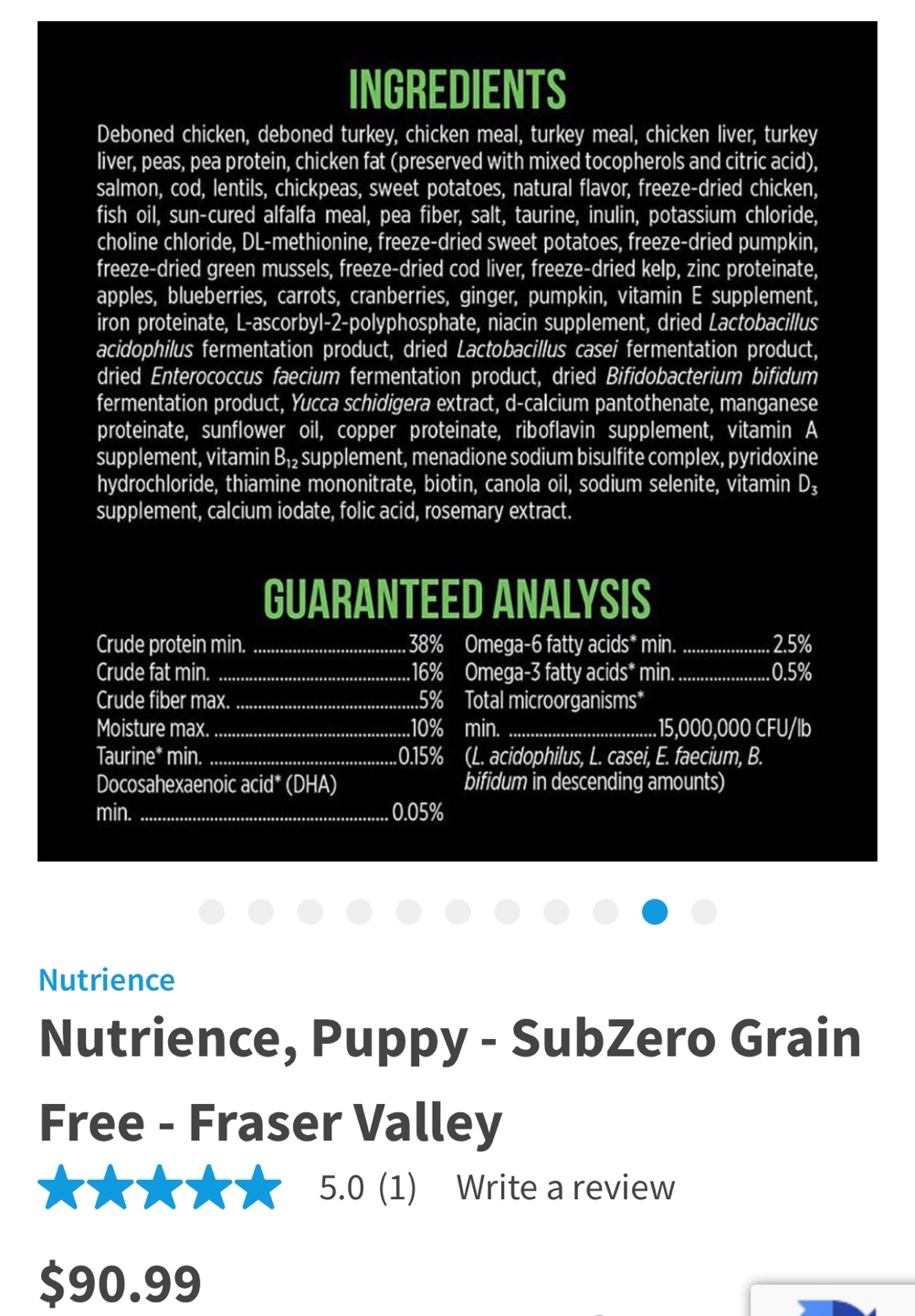 Nutrience SubZero Grain Free Puppy Food - Fraser Valley - photo 2