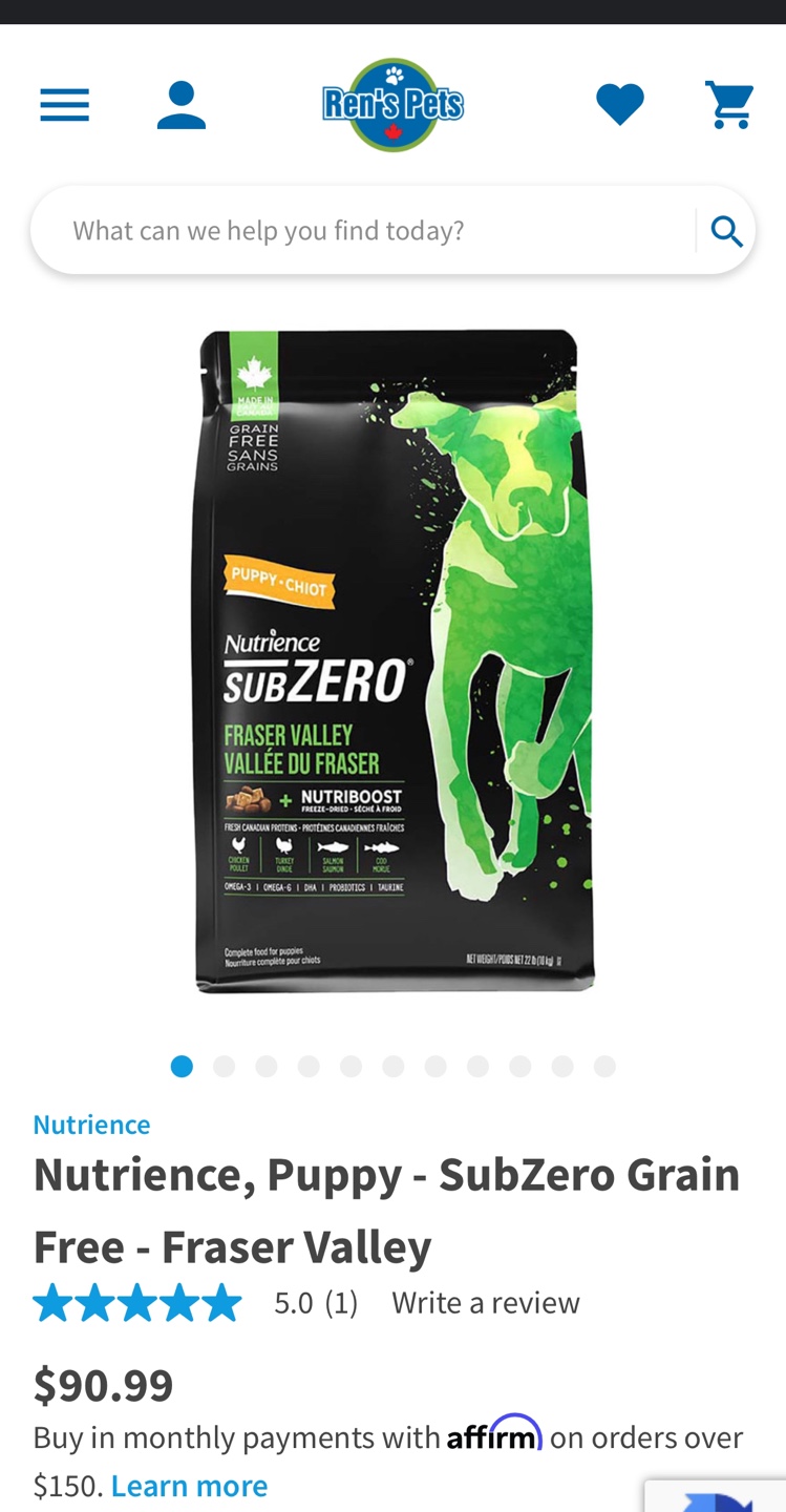 Nutrience SubZero Grain Free Puppy Food - Fraser Valley