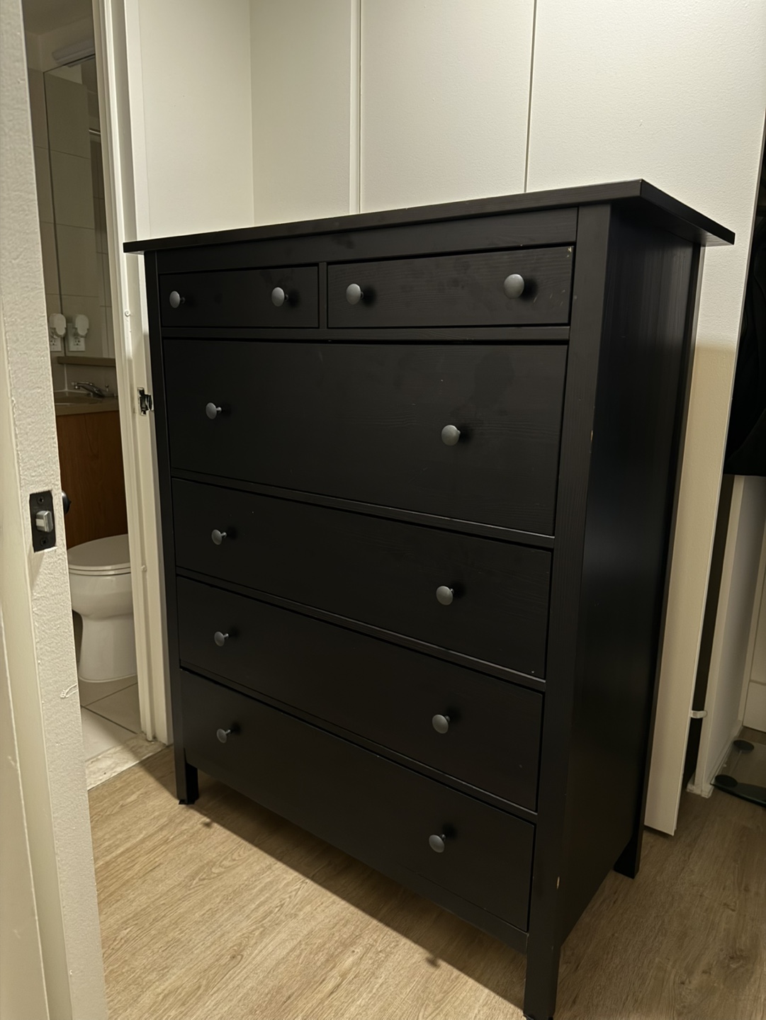 IKEA HEMNES 6-Drawer Chest - Black-Brown