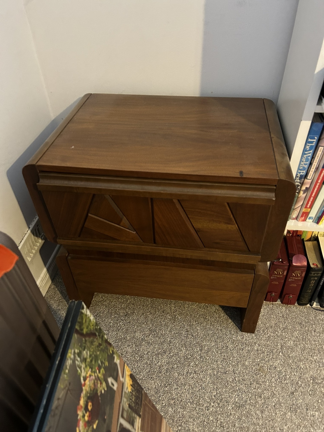 Mid-Century Modern Two-Tier Nightstand