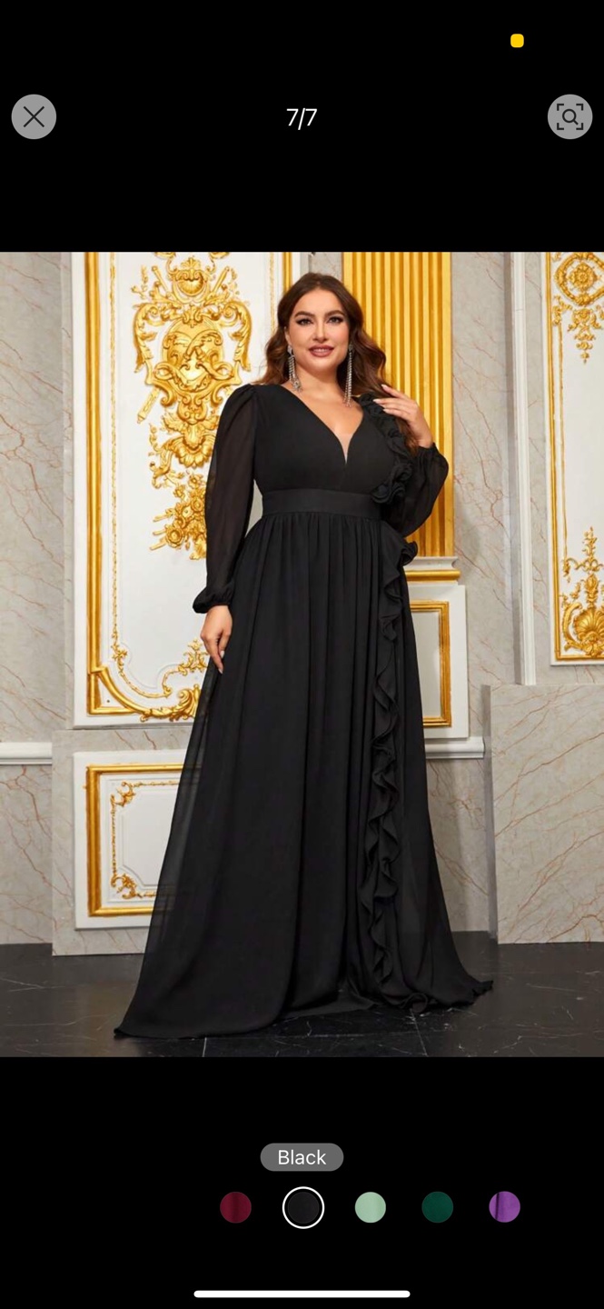 Elegant Black Maxi Dress with Ruffles