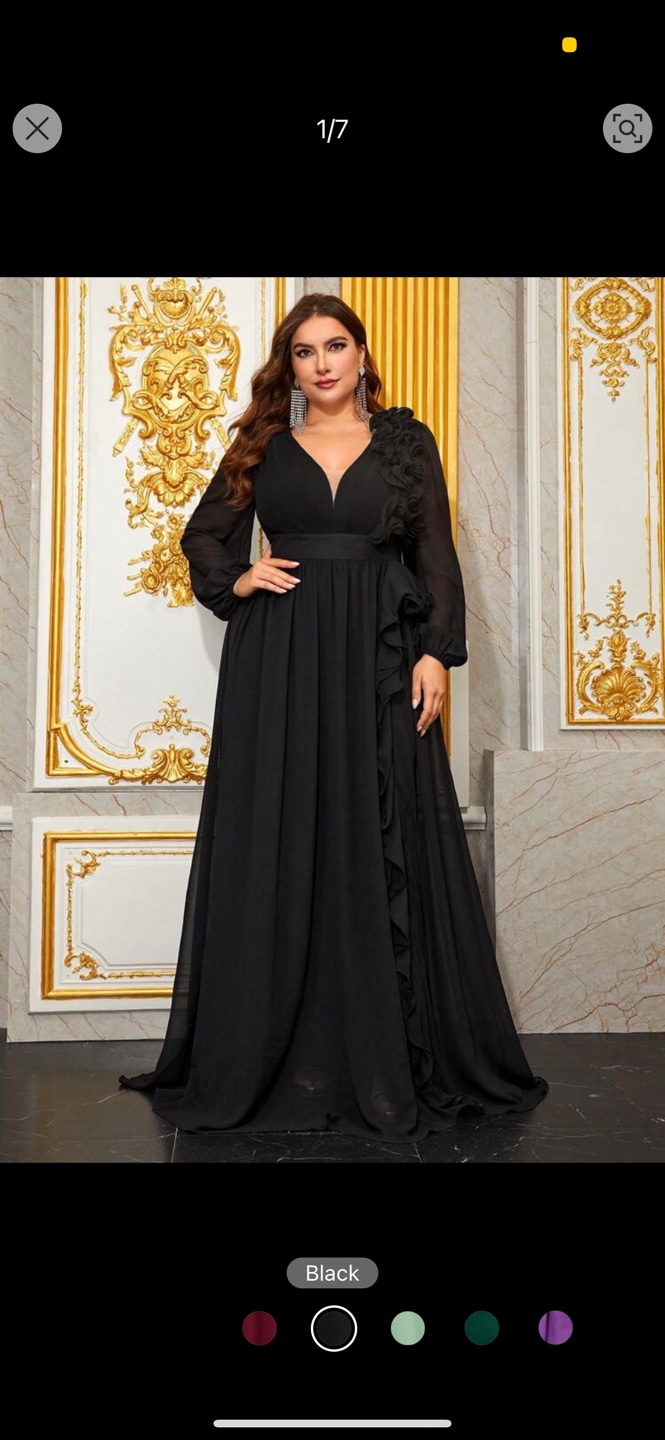 Elegant Black Maxi Dress with Ruffles - photo 2