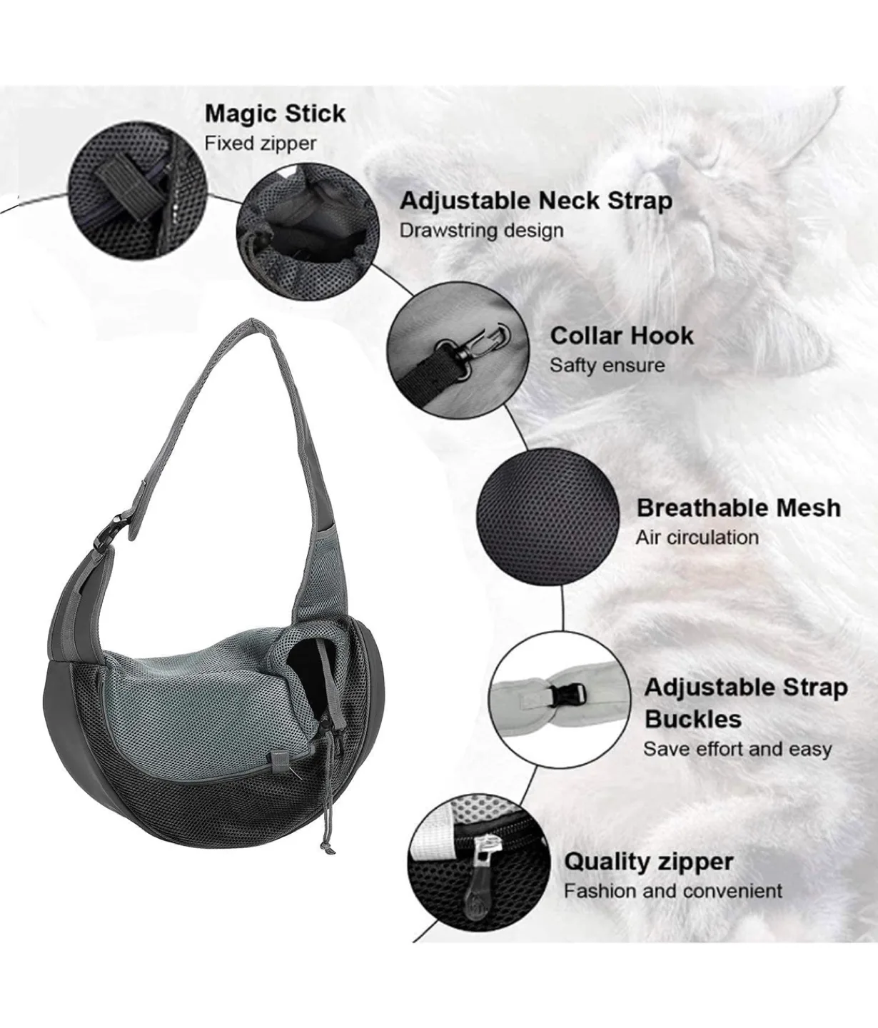Pet Sling Carrier - Breathable Mesh Design image indicator(3)
