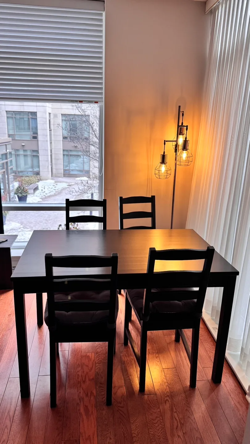 IKEA Black Dining Table and Four Chairs image indicator(3)