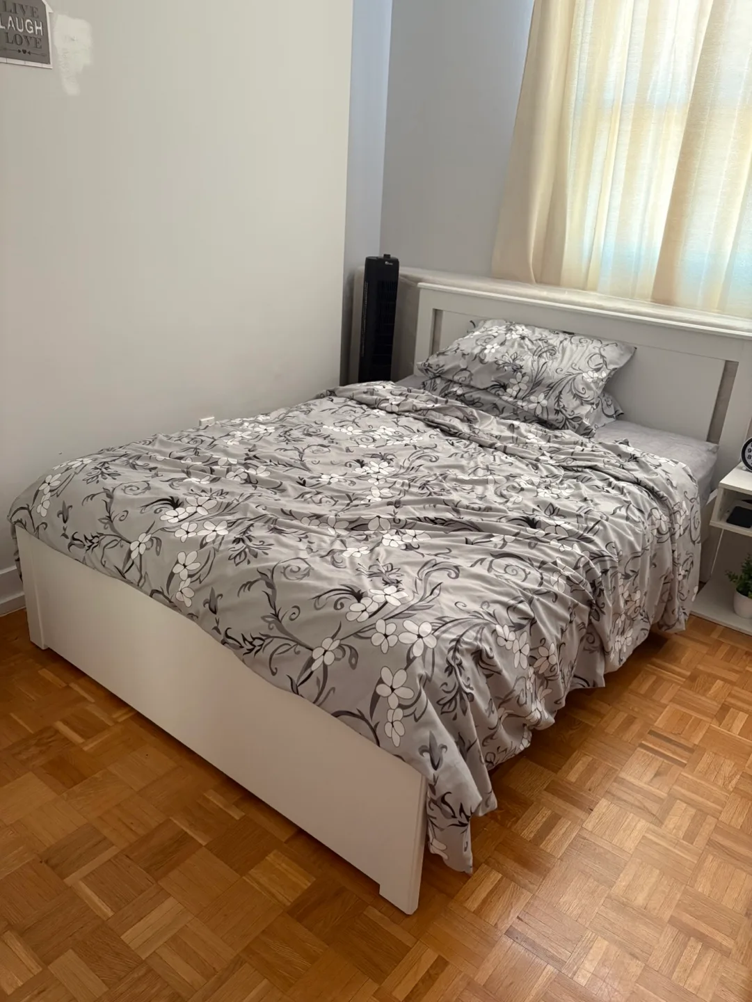 White Double Bed Frame with mattress used only for 3 months image indicator(2)
