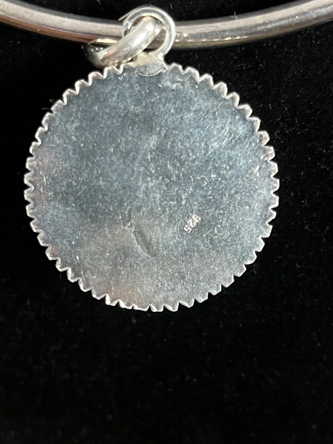 Sterling Silver Necklace with Intricate Circular Pendant image indicator(6)