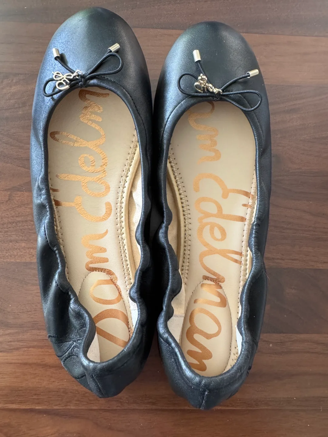 Sam Edelman Felicia Black Leather Ballerina Flats - Size 8 thumbnail