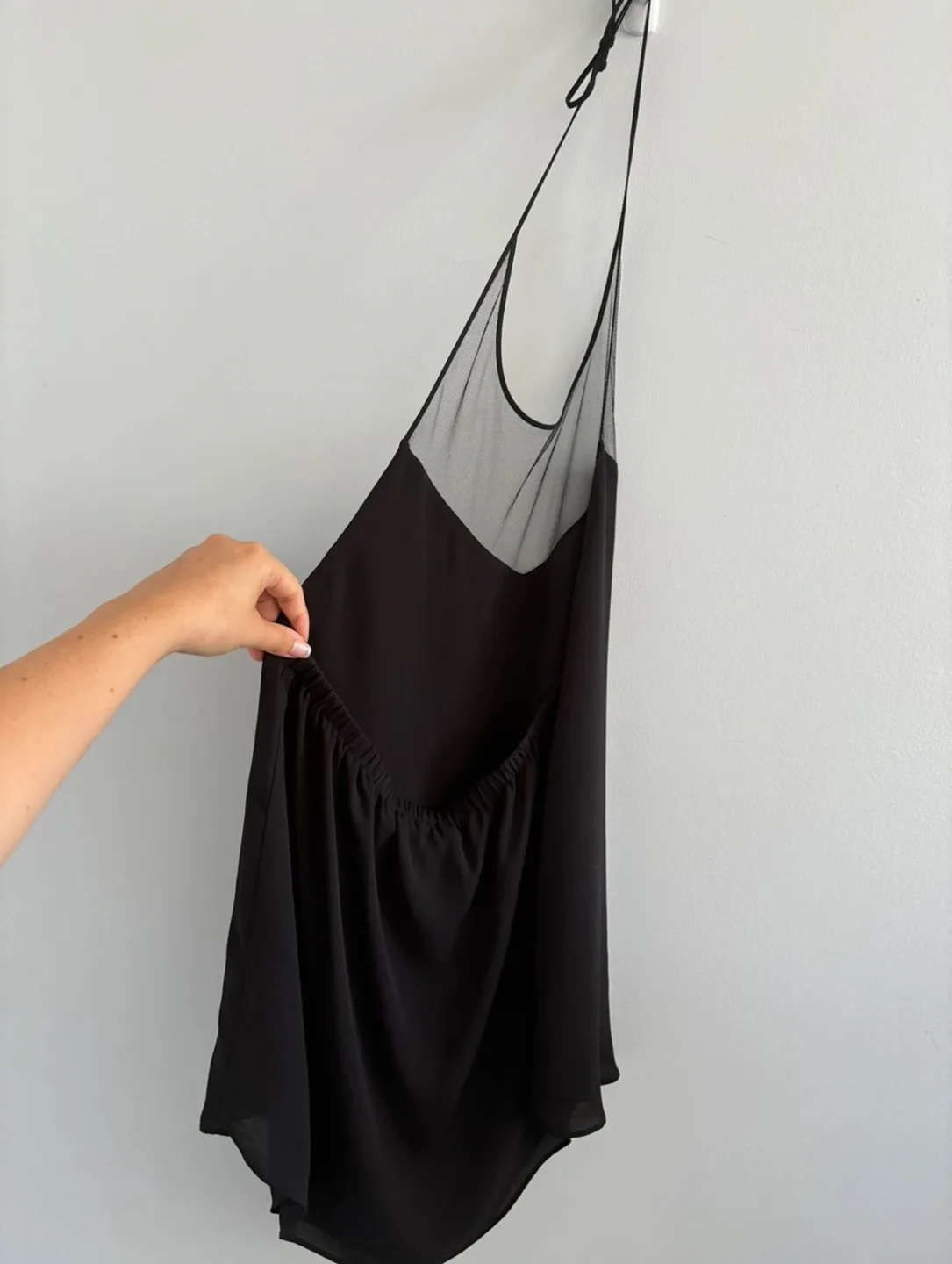 Aritzia Babaton | Black Halter Neck Mesh Top - S image indicator(3)