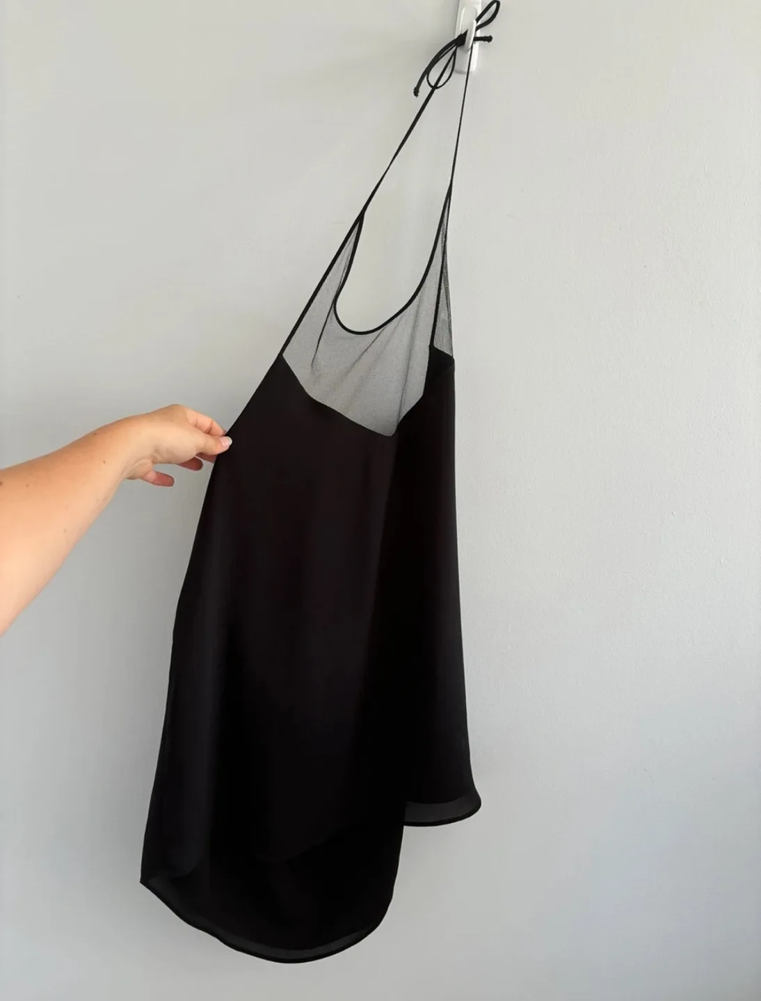 Aritzia Babaton | Black Halter Neck Mesh Top - S image indicator(2)