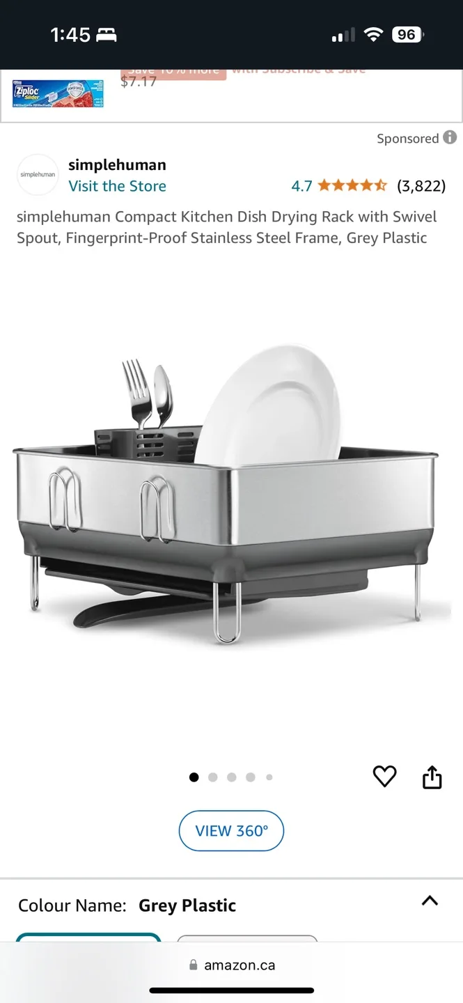 Simplehuman Compact Dish Drying Rack thumbnail