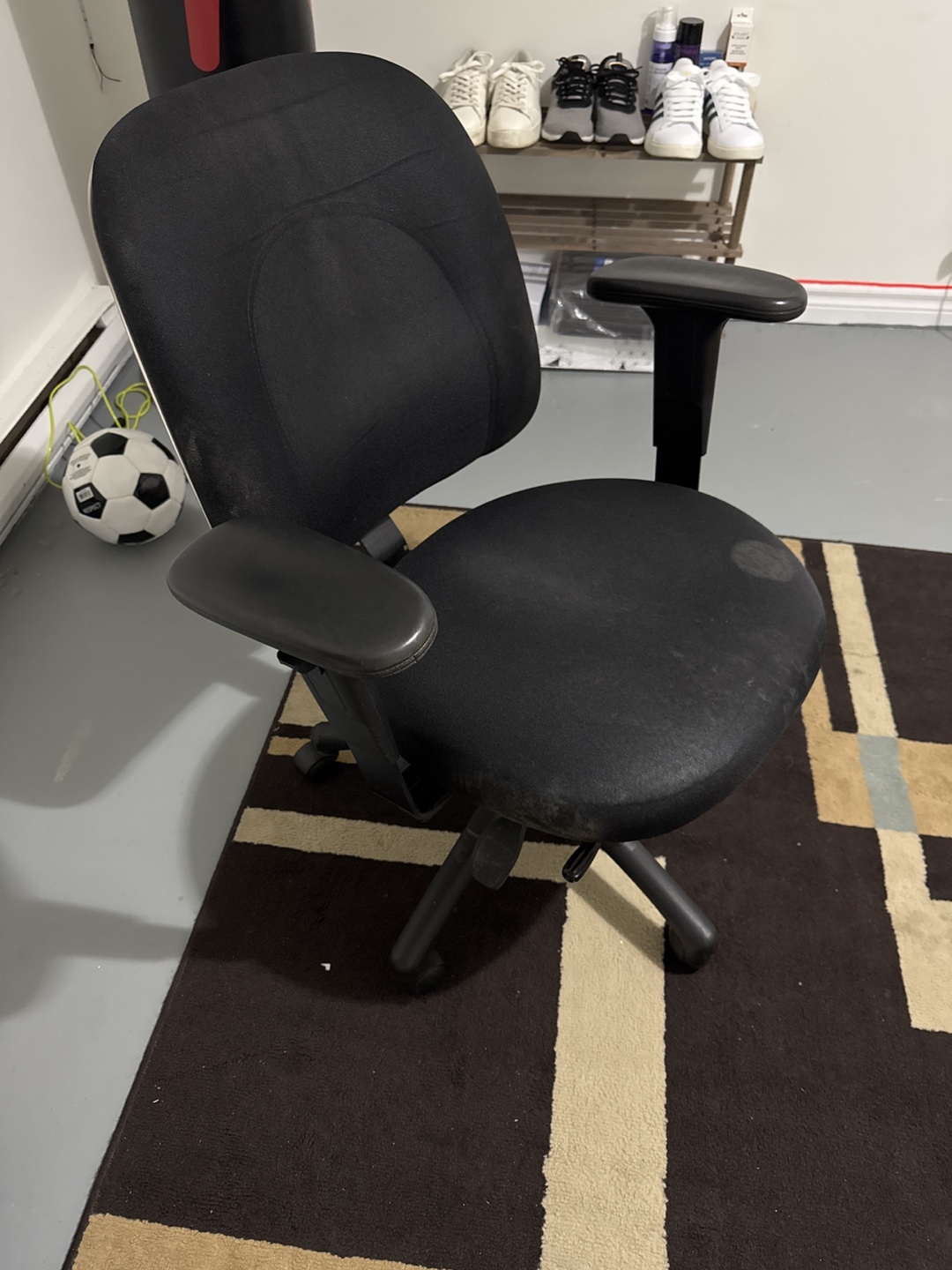 Black Office Chair with Armrests