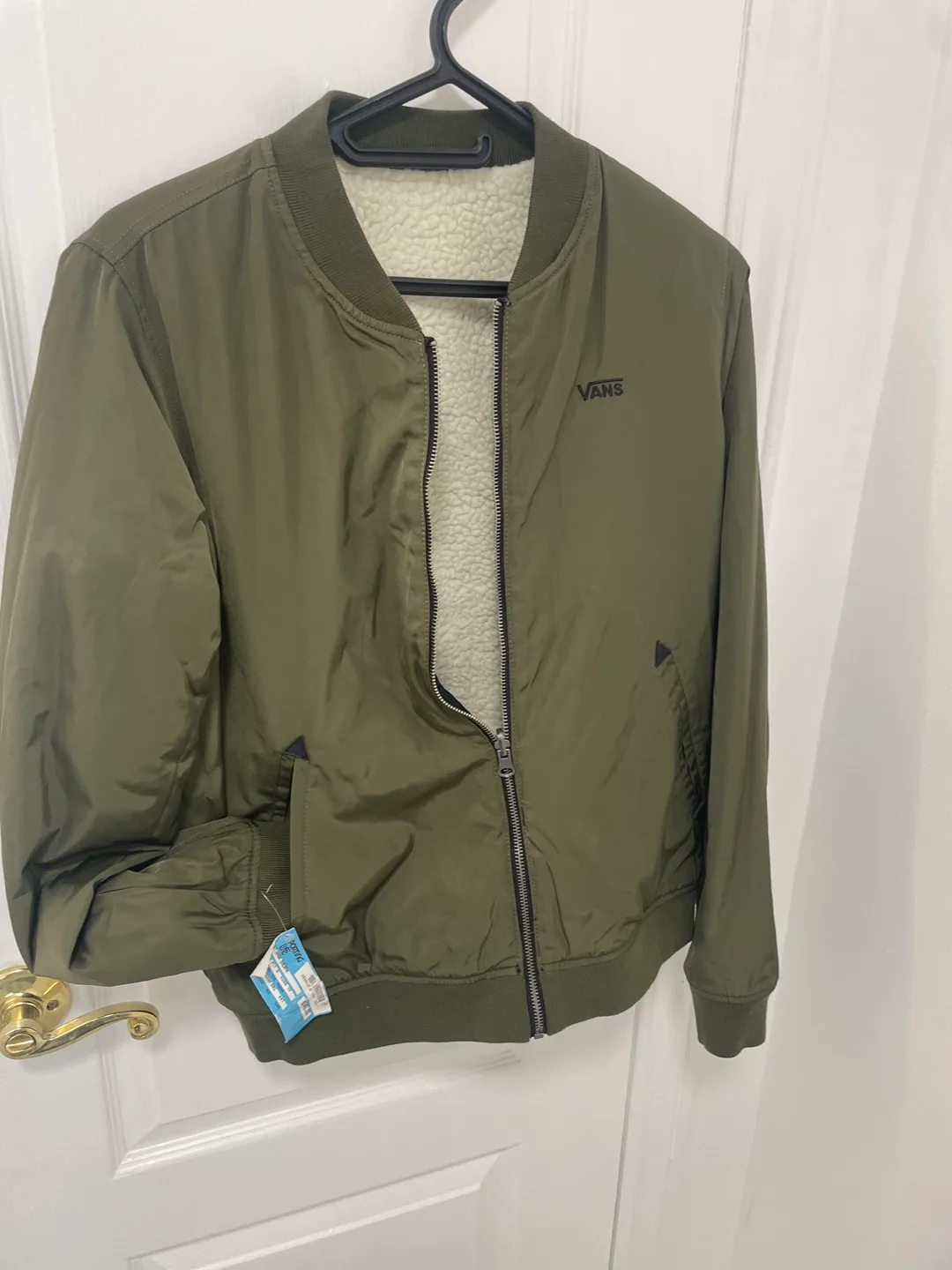 Vans Men's Olive Green Sherpa Lined Bomber Jacket image indicator(3)